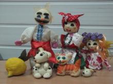 Soft toys - in the form of dolls: a guy with a girl in national Ukrainian clothes. Next doll girls and other soft toys.